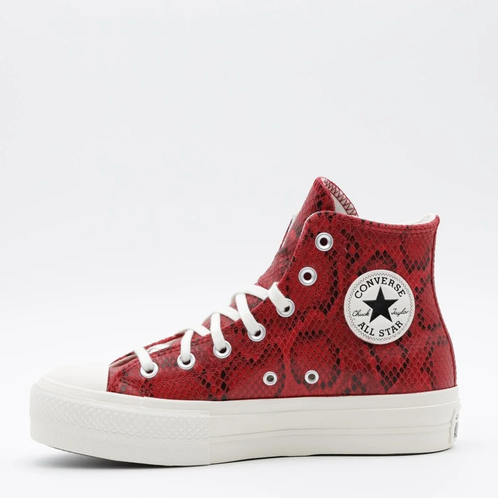 Converse Chuck‎ Taylor All Star Snakeskin Print Women's Shoes Red/Black Size 7.5 - Picture 3 of 11